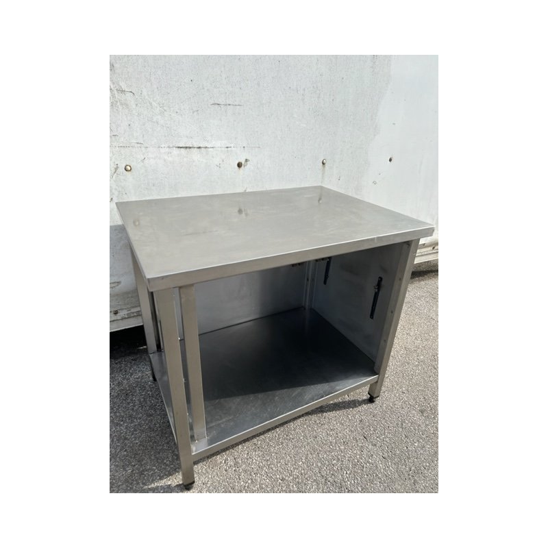 Arbeitstisch Edelstahl mit Grundboden ca. 70 cm breit