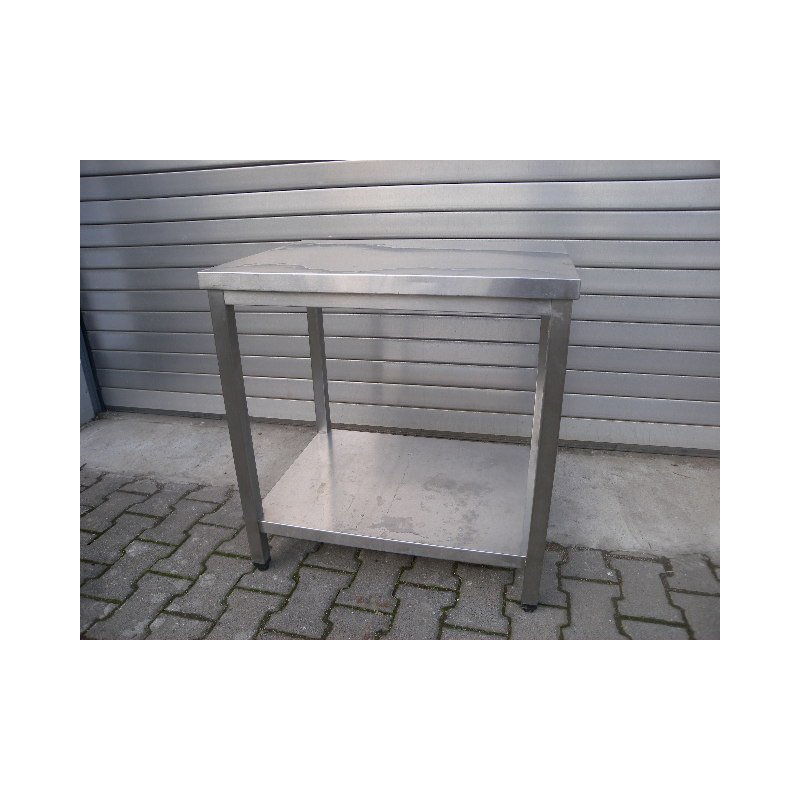 Arbeitstisch / Gestelltisch mit Grundboden Edelstahl ca. 80 x 60 x 85