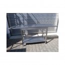 Arbeitstisch Edelstahl mit Grundboden ca. 198 x 50 x 88 cm