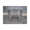 Glasiertisch Edelstahl 7 x 60/40 cm Quereinschub auf Rollen