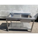 Spültisch Edelstahl mit Handwaschbecken ca. 140 cm breit
