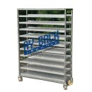 Ausbackwagen 10 x 120 x 40 cm Edelstahl mit 10 Alu-...