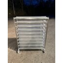 10er Ausbackwagen Edelstahl mit 10 Alu- Rosten ca. 120 x 40 cm NEU