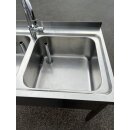 Doppelspüle mir 2 Becken und Armatur Edelstahl ca. 120 cm breit
