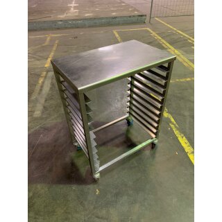 Tischwagen / Glasierwagen / Gestelltisch Edelstahl für 10 x 60/40 cm Backbleche