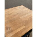 Arbeitstisch Edelstahl mit Ablage und Holzplatte  ca. 80 x 80 x 110 cm (B x T x H)