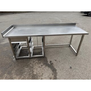 Arbeitstisch Edelstahl mir 1 Schubladen und Blecheinschübe