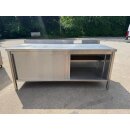 Edelstahlschrank / Arbeitstisch  Edelstahl ca. 188 x 80 x...