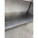 Arbeitstisch aus Edelstahl mit Grundboden ca. 200 cm Lang