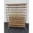 Ausbackwagen / Brotwagen Edelstahl mit 10 Holzrosten ca....