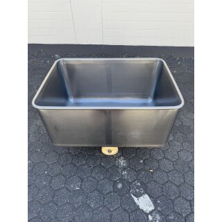 300 Liter Vielzweckbecken / Gemüsewagen /FleischerwagenEdelstahl auf Rollen mit Ablasshahn