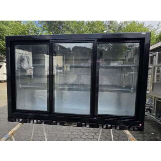 Barkühlschrank / Kühlvitrine Cabinet AK300BBS mit Schiebetüren schwarz unterbaubar ca. 133 x 51 x 89 cm (B x T x H)