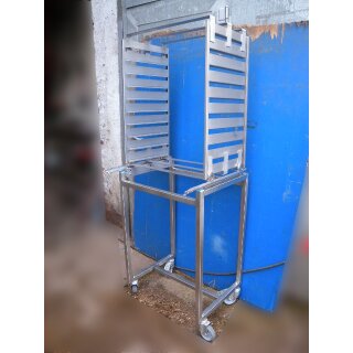 WIESHEU Beschickungsautomat für TS 200 8 x 60/40 cm auf Rollen Edelstahl