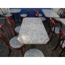 5 Tische, 1 Stehtisch  und 15 Stühle Marmorplatte