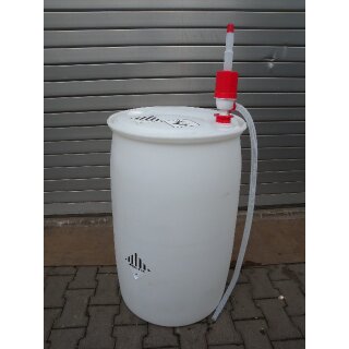 Kunststofftonne mit Deckel und Handpumpe