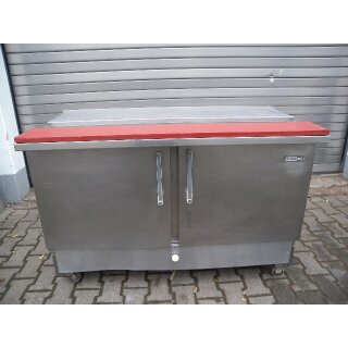 KÜLEG Kühltisch / Pizzatisch auf Rollen Edelstahl