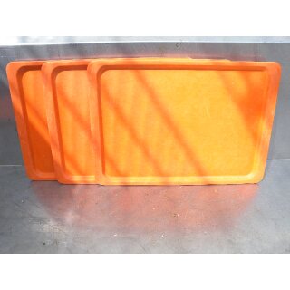 3 x Kunststofftablett orange GN 1/1, 530 x 370 mm