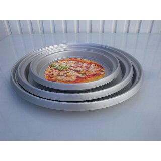 3 x Pizzablech rund Aluminium Ø ca. 23 bis 36 cm; H: ca. 4 cm