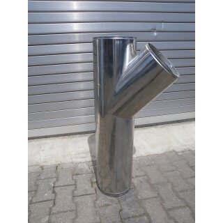 Edelstahlschornstein doppelwandig mit Abzweig 45° ca. 104 cm
