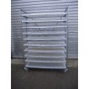 Ausbackwagen / Transportwagen Edelstahl mit 10 gelochten Alurosten