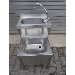 Handwasch & Ausgussbecken mit Armatur Edelstahl
