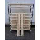 Ausbackwagen 10 x 120 x 40 cm Edelstahl mit 10 Holzrosten...